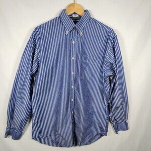 Peter Millar Men's Large Striped Button-Down Long Sleeve Shirt